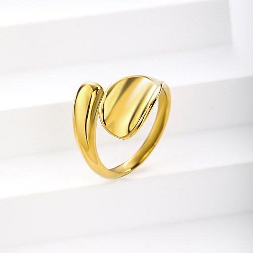 anillo chapado en oro real de acero inoxidable para boda