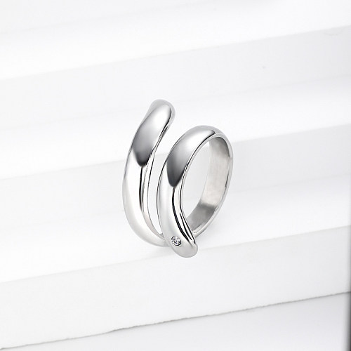wholesale anillos de acero inoxidable con forma de abrazo joyería de mujer