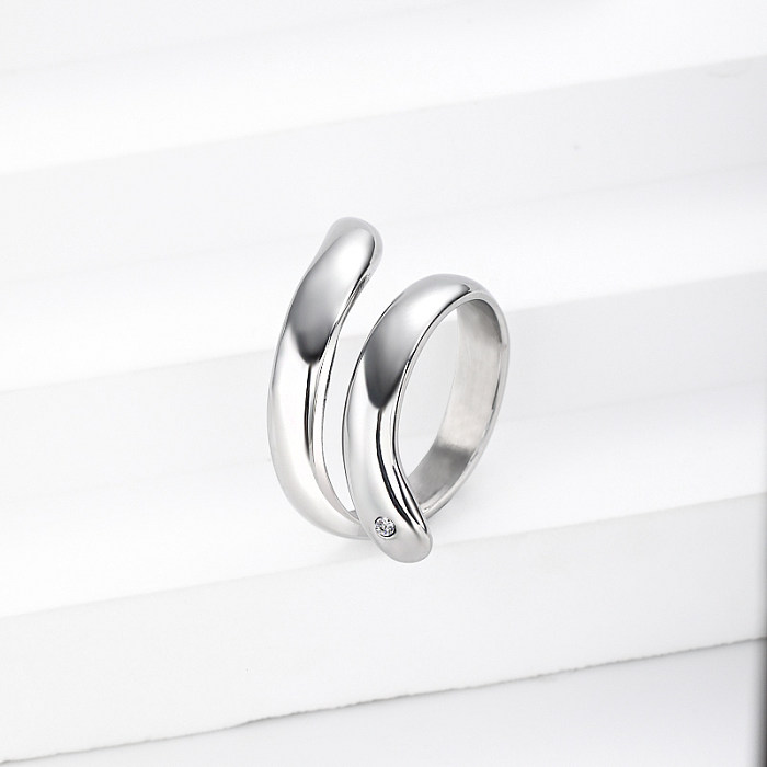 wholesale anillos de acero inoxidable con forma de abrazo joyería de mujer