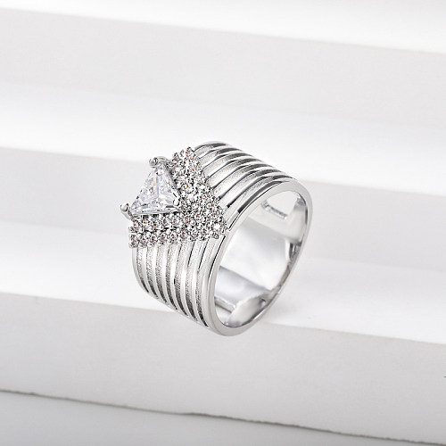 women silver plated brass ring for wedding