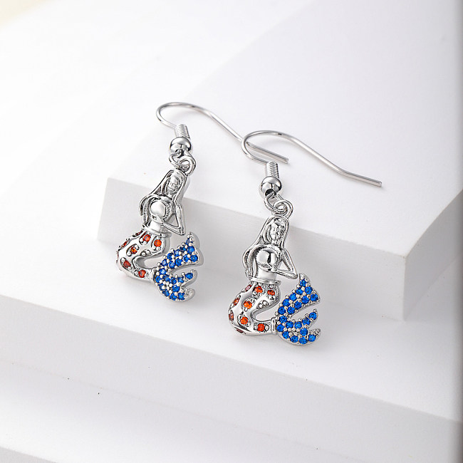 silver plated brass drop earring for wedding