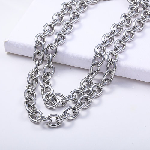 layered thick chain 316L stainless steel rapper style necklace