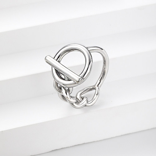 anillo de acero inoxidable con forma de cerradura para boda
