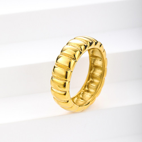 anillo vintage de acero inoxidable chapado en oro para boda