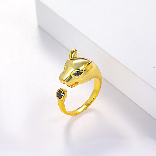 anel feminino de bronze banhado a ouro para casamento