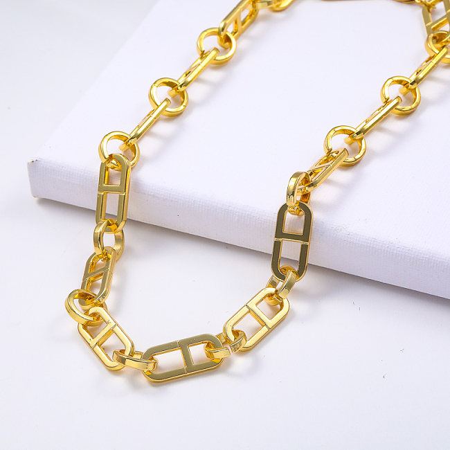 18 Karat vergoldete minimalistische Halskette aus Edelstahl 316L
