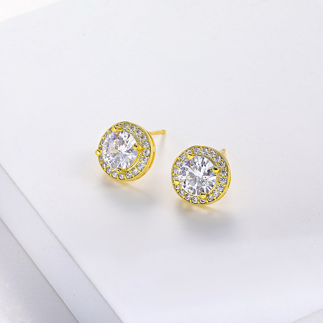 gold plated stud brass earring for wedding
