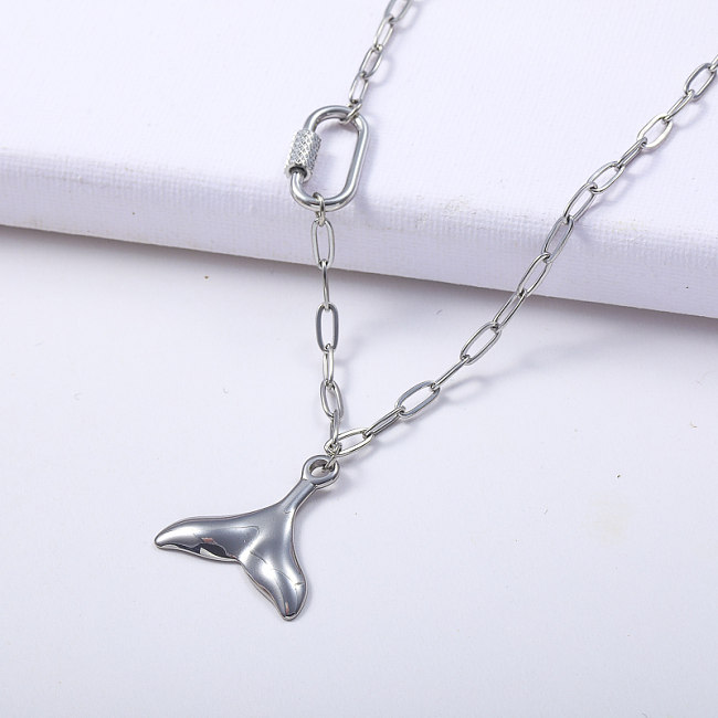 Wholesale 316L Stainless Steel Mermaid Tail Pendant Lovely Necklace