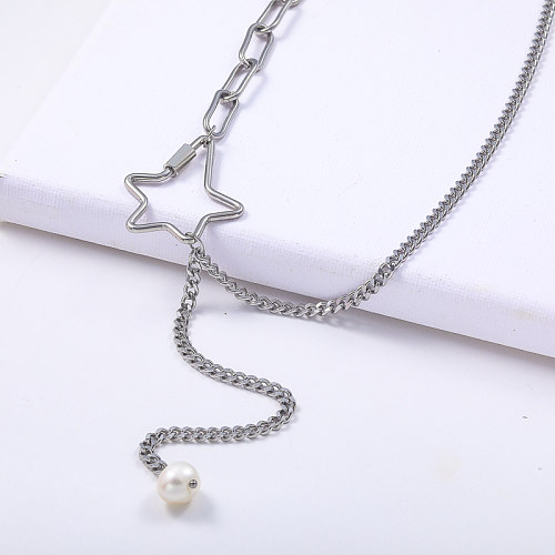 Hip Hop Style Stainless Steel Unscrewable Star Pendant Necklace