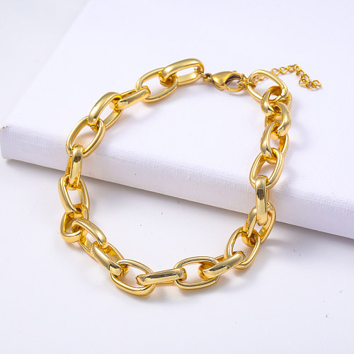 classic gold plated 316L stainless steel minimalist style women bracelet