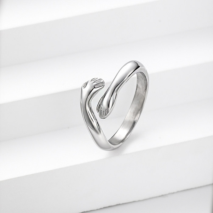 anillo de mujer de acero inoxidable para boda