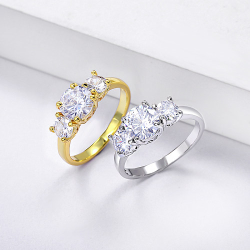 Solitare Cubic Zircon Couple Promise Engagement Wedding Ring for women men