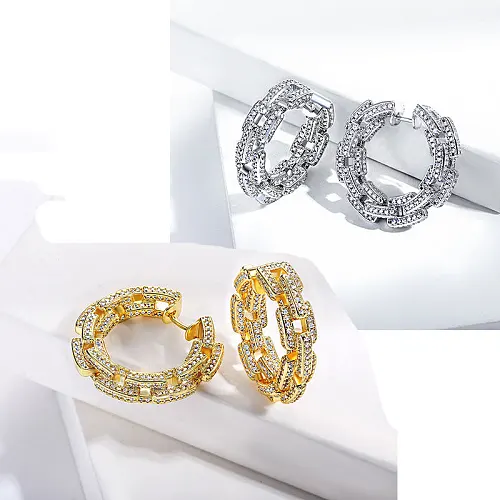 silver plated earrings with zirconia wedding jewelry gift