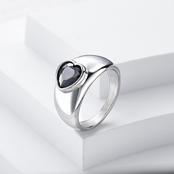 Regalo de joyería de boda de anillo de acero inoxidable 316 con circonita