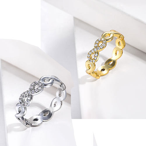 real gold women plated brass ring with zirconia