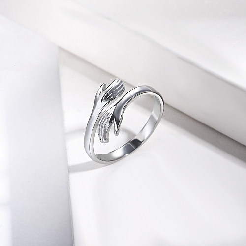 hug ring women silver plated brass ring women jewelry