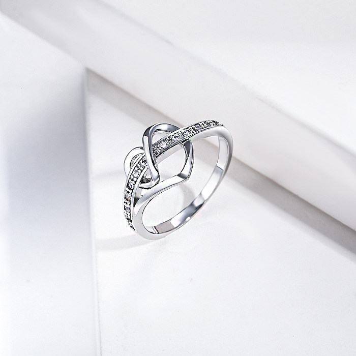 anel de bronze banhado a prata mulheres jóias de casamento
