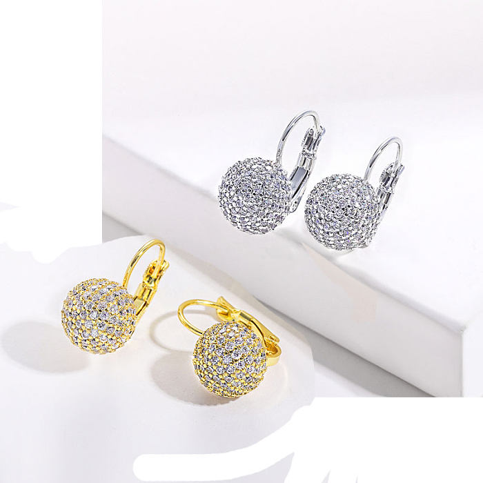real gold plated earrings with zirconia wedding women jewelry