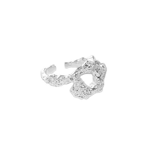 Mode unregelmäßige O-Form 925 Sterlingsilber verstellbarer Ring
