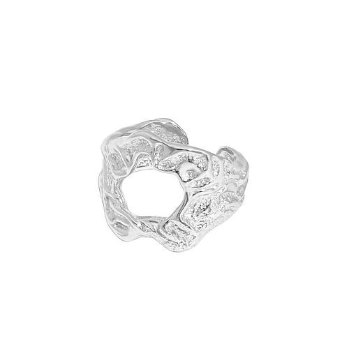 Männlicher unregelmäßiger O-förmiger verstellbarer Ring aus 925er Sterlingsilber