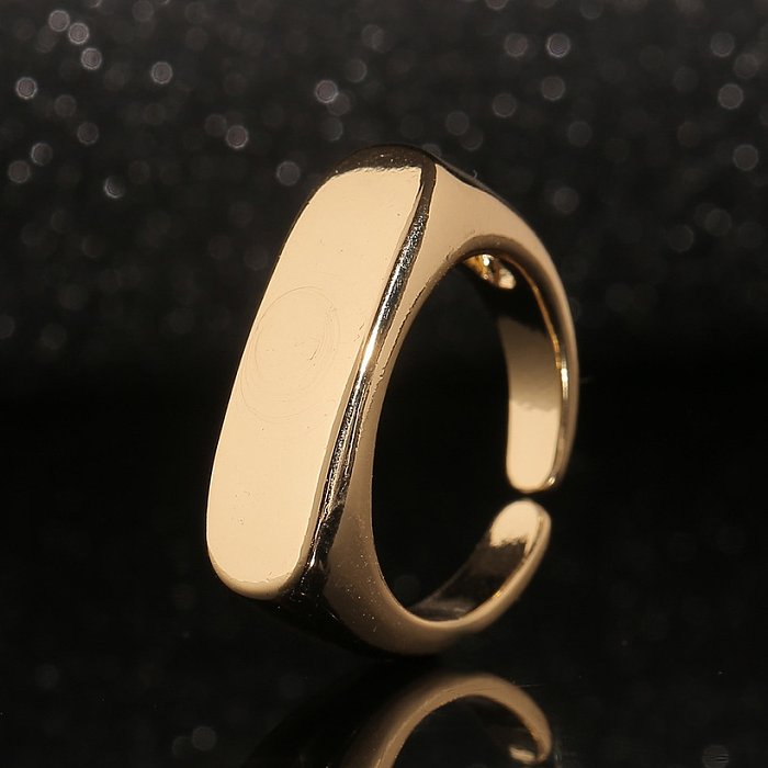 EBay الأوروبية والأمريكية الشهيرة مجوهرات اليد النسائية مطلية بالنحاس خاتم  من الذهب الحقيقي بسيط شخصية خاتم افتتاح خاتم الاصبع الصغير جديد - Jewenoir