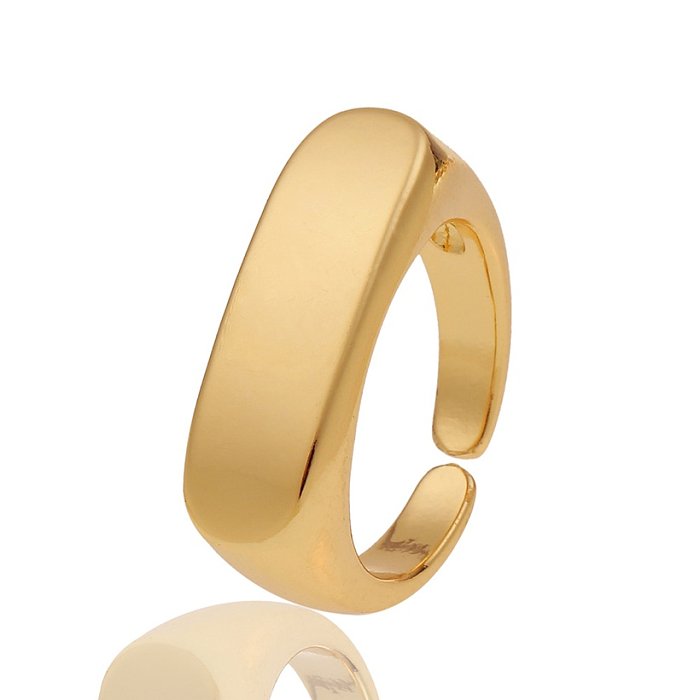 EBay الأوروبية والأمريكية الشهيرة مجوهرات اليد النسائية مطلية بالنحاس خاتم  من الذهب الحقيقي بسيط شخصية خاتم افتتاح خاتم الاصبع الصغير جديد - Jewenoir