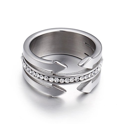 Coreia nova joia de aço inoxidável atacado moda 18k anel de diamante