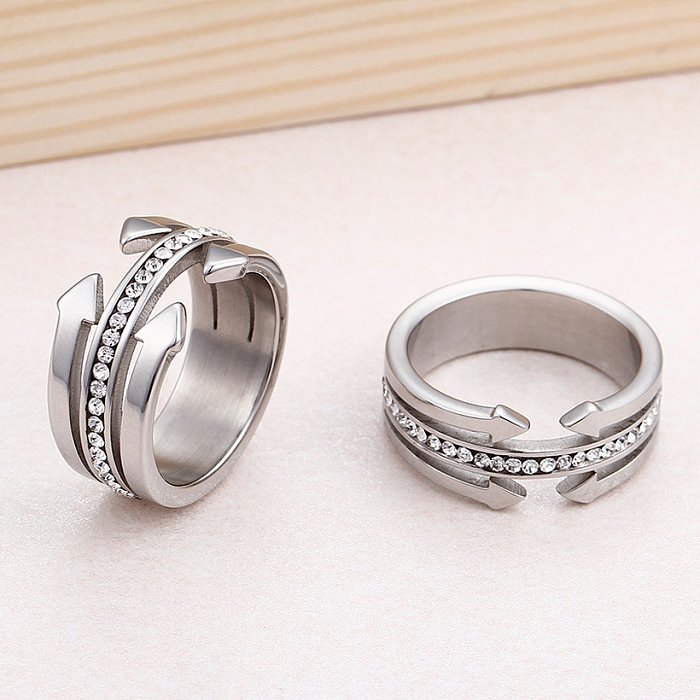 Nueva joyería de acero inoxidable de Corea, venta al por mayor, anillo de diamantes de 18K a la moda
