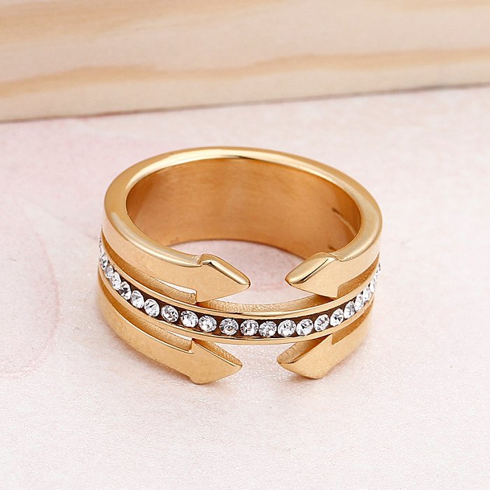 Nueva joyería de acero inoxidable de Corea, venta al por mayor, anillo de diamantes de 18K a la moda