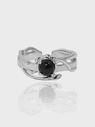 925 Sterling Silber Karneol unregelmäßiger Vintage stapelbarer Ring