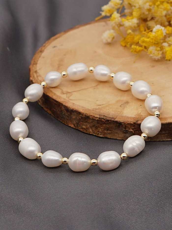 Pulsera de cuentas minimalistas irregulares de perlas de agua dulce de plata esterlina 925