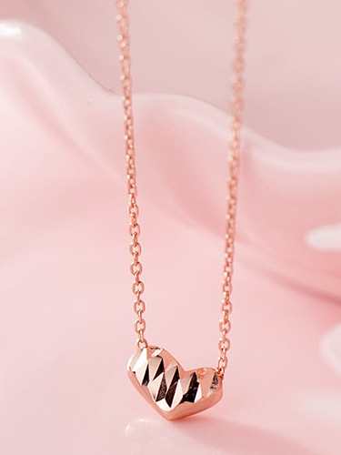 925 Sterling Silber Gold Herz Minimalistische Halskette