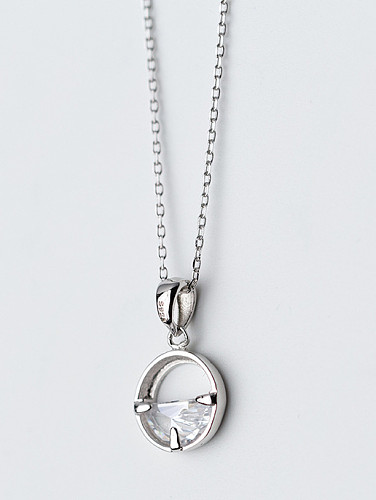 Elegante runde Halskette aus Strasssteinen S925 Silber
