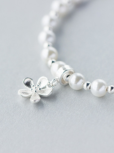 S925 Silber süße Perlen-Korn-Blumen-reizendes Armband