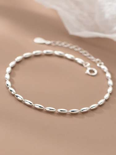 Geometrisches minimalistisches Perlenarmband aus 925er Sterlingsilber