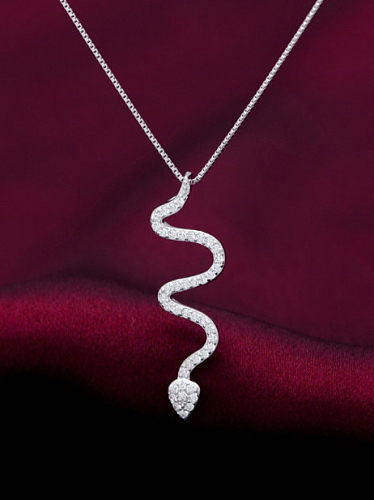S925 Silberne Schlangen-Voll-Zirkon-Halskette