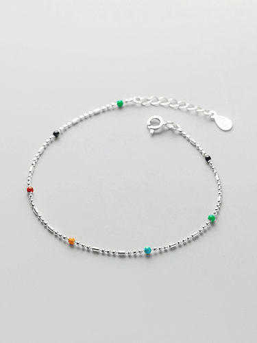 Rundes minimalistisches Perlenarmband aus 925er Sterlingsilber