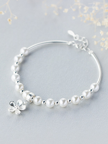 S925 Silber süße Perlen-Korn-Blumen-reizendes Armband