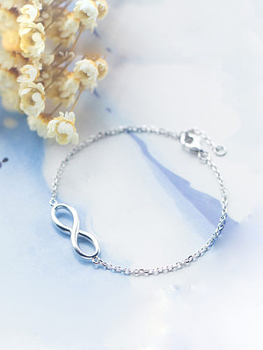 S925 Silber einfaches, elegantes, glattes, 8-stelliges Armband