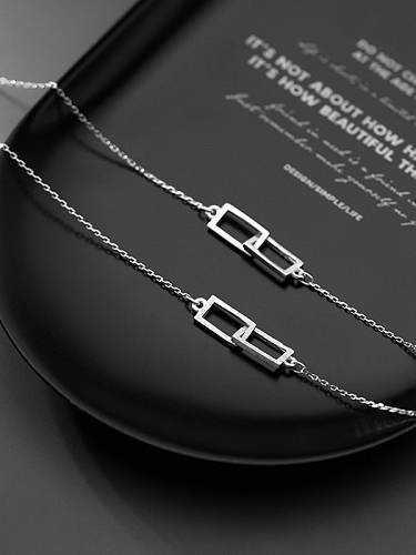 Geometrisches minimalistisches Gliederarmband aus 925er Sterlingsilber