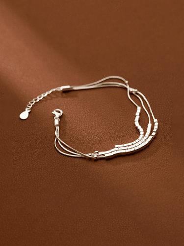 Geometrisches, minimalistisches Strangarmband aus 925er Sterlingsilber
