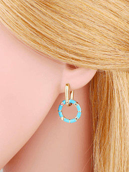 Boucles d'oreilles pendantes minimalistes géométriques en laiton émaillé