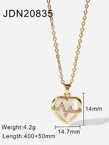 Stainless steel Shell Heart Minimalist Necklace