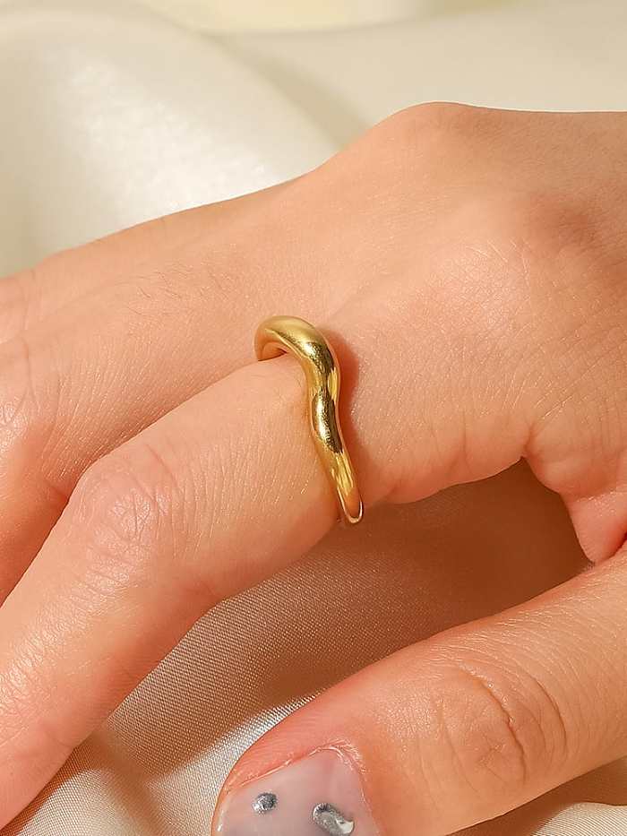 Bague Tendance Géométrique Acier Inoxydable