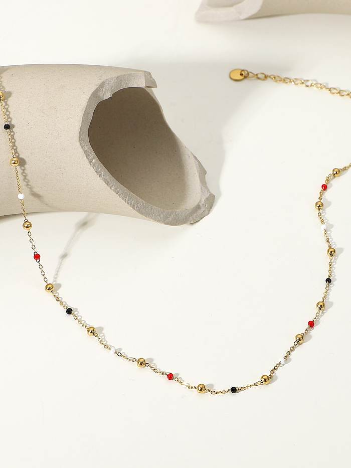 Stainless steel Enamel Irregular Vintage Necklace