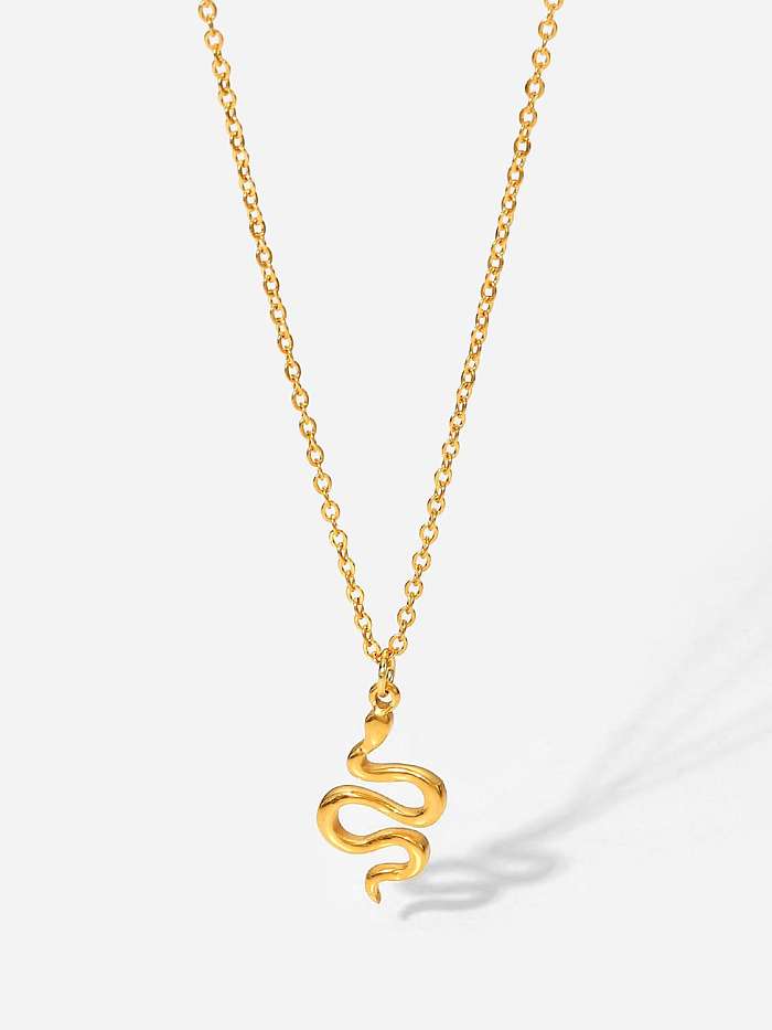 Stainless steel Rhinestone Snake Vintage Necklace