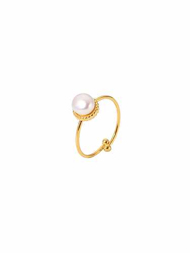 Stainless steel Freshwater Pearl Dainty Ring