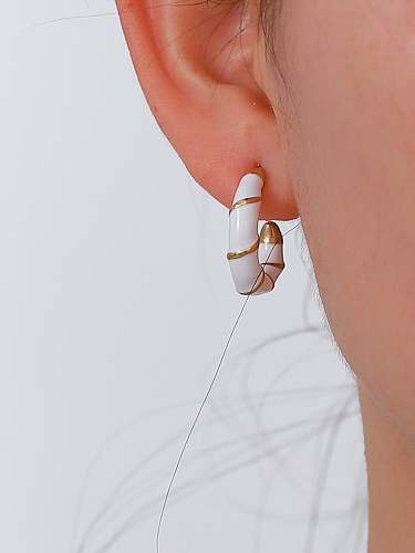 Stainless steel Enamel Geometric Vintage Stud Earring