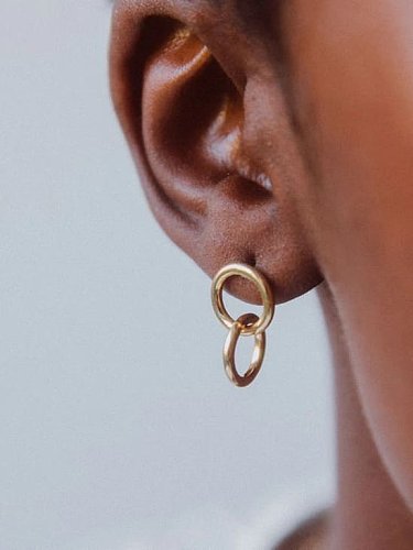 Stainless steel Hollow Geometric Minimalist Drop Earring