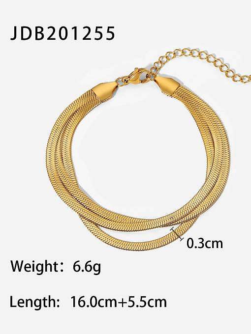 Bracelet à maillons minimalistes en acier inoxydable avec chaîne en os de serpent